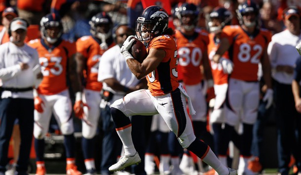 Sep 16, 2018; Denver, CO, USA; Denver Broncos running back Phillip Lindsay (30) runs the ball in the second quarter against the Oakland Raiders at Broncos Stadium at Mile High. Photo Credit: Isaiah J. Downing-USA TODAY Sports