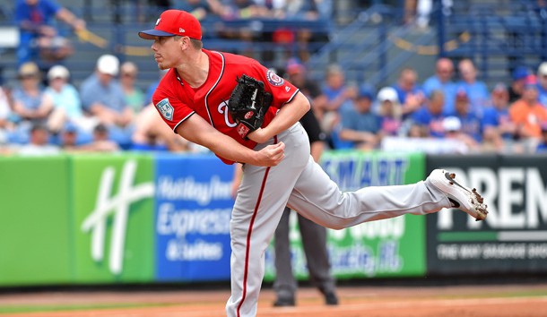 Mar 15, 2019; Port St. Lucie, FL, USA; Washington Nationals starting pitcher Jeremy Hellickson (58) throws the ball against the New York Mets during a spring training game at First Data Field. Photo Credit: Steve Mitchell-USA TODAY Sports