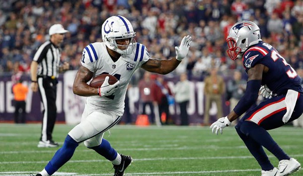 Oct 4, 2018; Foxborough, MA, USA; Indianapolis Colts wide receiver Ryan Grant (11) runs against the New England Patriots during the fourth quarter at Gillette Stadium. Photo Credit: Winslow Townson-USA TODAY Sports