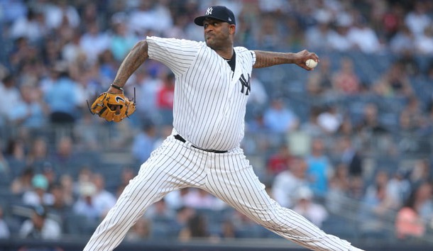 Jul 16, 2019; Bronx, NY, USA; New York Yankees starting pitcher CC Sabathia (52) pitches against the Tampa Bay Rays during the second inning at Yankee Stadium. Photo Credit: Brad Penner-USA TODAY Sports