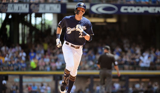 Jul 17, 2019; Milwaukee, WI, USA; Milwaukee Brewers right fielder Christian Yelich (22) rounds the bases after hitting a home run against the Atlanta Braves  in the sixth inning at Miller Park. Photo Credit: Michael McLoone-USA TODAY Sports